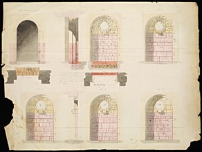 Designs for renovations at Versailles, Ouachee, Ink and watercolor, 1842-1843