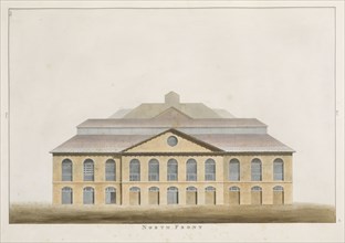 North front, The Stag Brewery at Pimlico and other adjoining premises, 1807, Saunders, George, 1762-1839, Ink, watercolor, 1807