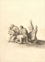 La reine de Perse aux pieds d'Alexandre ou la tente de Darius, partie droite, Drawings after the Battles of Alexander by Charles