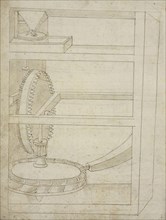 Folio 2 mill, Edificij et machine MS, Martini, Francesco di Giorgio, 1439-1502, Brown ink and wash on paper, between ca. 1475