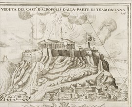 Veduta del Cast. d'Acropolis dalla parte di Tramontana, Atene attica: descritta da suoi principii fino all'acquisto fatto dall'