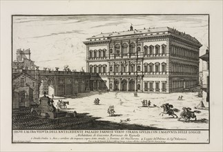 Segue l'altra veduta dell'antecente Palazzo Farnese verso strada Giulia con l'aggiunta delle Loggie, Il nvovo teatro