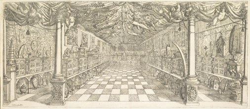 Interior view of the Galleria Settala, Museo, ò Galeria, adunata dal sapere e dallo studio del sig. canonico Manfredo Settala