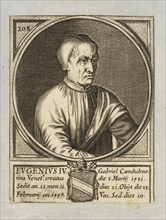 Portrait of Pope Eugene IV, Cronologia summorum romanorum pontificum, Engraving, ca. 1805