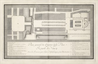 Plan general du quartier de la Place Royale de Nancy, Plans et élévations de la Place royale de Nancy and des autres édifices