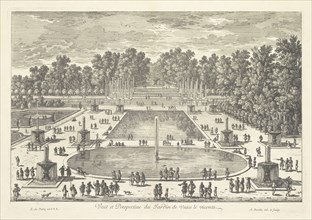 Veue et perspective du jardin de Veau le Viconte, Perelle engravings of Paris, royal residences, chateaux of France