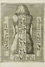 Egyptian statue, rear view, Ad Alexandrum VII. Pont. Max. Obelisci Aegyptiaci: nuper inter Isaei Romani rudera effossi