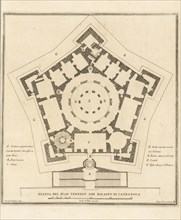 Pianta del pian terreno del Palazzo di Caprarola, Stvdio d'architettvra civile sopra gli ornamenti di porte e finestre tratti