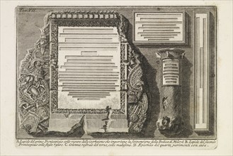 Lapide del primo frontespizio, Lettere di givstificazione, Piranesi, Giovanni Battista, 1720-1778, Etching, 1757