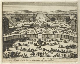 The Escuries Courses, and Avenues of Versailles, Veues de Versailles, Swidde, Willem, 1661-1697, Engraving, 1686