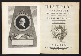 Frontispiece and title page, Histoire naturelle, générale et particulière: avec la description du cabinet de roi, Buffon