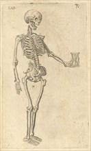 Human Skeleton with Hourglass, Caspari Bauhini Basileensis Theatrvm anatomicum: novis figuris oeneis illustratum et in lucem