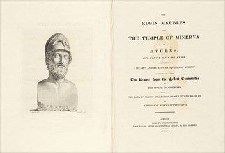 Frontispiece and title page, The Elgin marbles from the Temple of Minerva at Athens, Revett, Nicholas, 1720-1804, Stuart, James