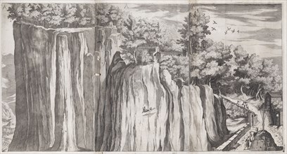 Leaf A: View of Mountain, Descrizione del sacro monte della Vernia, Ligozzi, Jacopo, 1547-1626, Moroni, Lino, Engraving, 1612