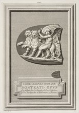 Love Subduing Lions, Pierres antiques gravées, sur lesquelles les graveurs ont mis leurs noms, Picart, Bernard, 1673-1733
