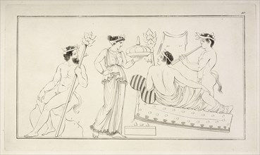 Plate 51, Collection of engravings from ancient vases mostly of pure Greek workmanship discovered in sepulchres in the kingdom