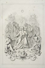 Frontispiece: portrait of Goethe with his characters, Faust: eine Tragödie von Goethe: erster Theil, Goethe, Johann Wolfgang von