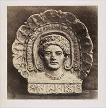 Female head antefix, Ancient sculptural reliefs, Marville, Charles, 1816-ca. 1879, Albumen, between 1855 and 1859