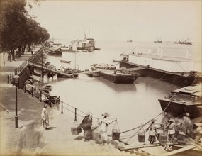 Loading tea at Hankou for shipment over the Yangtze river, Views and scenes of China, Albumen, between 1875 and 1880