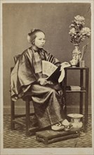 Seated Chinese woman; recto, collection of photographs of China and Southeast Asia, Chan, N'Cha, ca. 1860