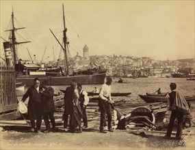 Port de Constantinople, orientalist photography, Berggren, Guillaume, ca. 1870