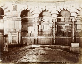 le Rocher, Intérieure de la mosquée d'Omar, orientalist photography, Bonfils, Félix, 1831-1885, 1880s