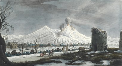 View of an eruption of lava from the crater of Mount Vesuvius, Campi Phlegræi., Fabris, Peter, 18th cent., Hamilton, William