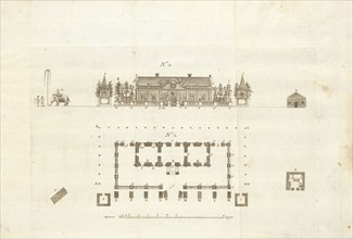 Ice Palace, Saint Petersburg, Russia): elevation of facade and plan, Description et représentation exacte de la maison de glace