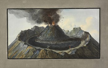 Interior view of the crater of Mount Vesuvius, as it was before the eruption of 1767, Campi Phlegræi.