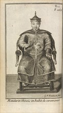 Mandarin chinois en habit de ceremonie, Nouveaux memoires sur l'etat present de la Chine, China, Edelinck, Gérard, 1640-1707