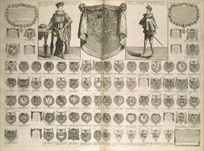 Le noms qualitéz armes et blasons, Cartes de blason, de chronologie, et d'histoire, Chevillard, J., Jacques, 1695-1724