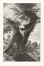 Le gros chêne creux, étude prise à Sautron, Phélippes Beaulieux, Emmanuel, 1829-1874, 1858