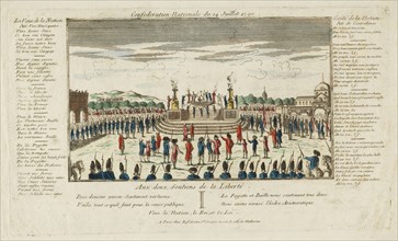 Confederation nationale du 14 juillet 1790, Prints of the French Revolution, 1774-ca. 1840, Etching, hand-colored, ca. 1790
