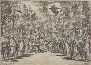 Apollo and the Python, Collection of festival prints, Carracci, Agostino, 1557-1602, Etching, engraving, between 1589 and 1592