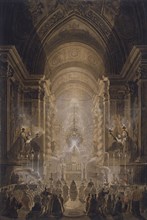 Holy Sacrament in the Pauline Chapel, Desprez, Louis Jean, 1743 - 1804, Piranesi, Francesco, 1756-1810, Etching, hand-colored
