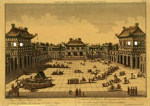 Le dedans du palais de l'empereur de Chine à Peking, China Beijing, Blankaert, P. van, Nieuhof, Johannes, 1618-1672, Probst