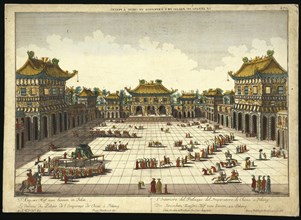 Le dedans du palais de l'empereur de Chine à Peking, China Beijing, Blanckaert, P. van, Nieuhof, Johannes, 1618-1672, Probst