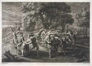 Dance of the Italian peasants, Bolswert, Schelte, ca. 1586-1659, Hendricx, Gillis, Rubens, Peter Paul, Sir, 1577-1640, Engraving