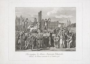 Fin tragique de Marie Antoinette d'Autriche reine de France, exécutée le 16 octobre 1793, Prints of the French Revolution