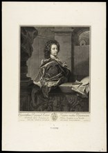 Hyacinthus Rigaud pictor regius natus Perpiniani, Edelinck, Gérard, 1640-1707, Engraving, 1698