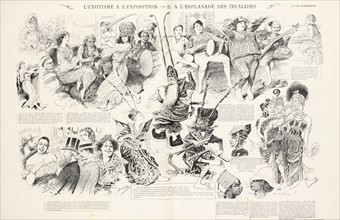 L'exotisme à l'exposition II. A l'esplanade des Invalides, Baudouin, Armand, Marcelin, Emile, 1825-1887, Rougeron, Vignerot