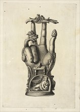 Mano di bronzo, detta Pantea, Alcuni monumenti del Museo Carrafa, Daniele, Francesco, 1740-1812, Engraving, etching, 1778