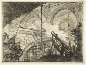 The arch with a shell ornament, Piranesi, Giovanni Battista, 1720-1778, Etching, engraving, scratching, sulphur tint