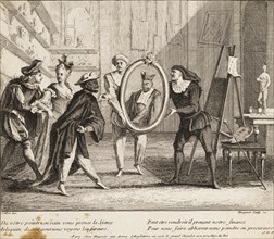 De vôtre peintre en vain, Italian theater prints, Gillot, Claude, 1673-1722, Huquier, Gabriel, 1695-1772, Etching, ca. 1729
