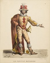 Le Capitan Matamore, Italian theater prints, Print, 1648