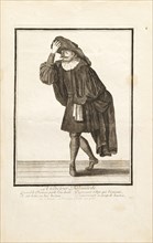 Le docteur Balouarde, Italian theater prints, Bonnart, Nicolas, 1637-1718, Etching, engraving