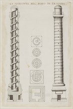La colonna nel foro di Traiano, Wolfgang Engelbert Graf von Auersperg collection of architectural prints, Architectural print