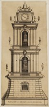 Bell tower with the arms of Pope Gregory XIII, Wolfgang Engelbert Graf von Auersperg collection of architectural prints