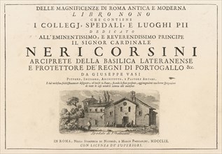 Frontispiece, volume, Delle magnificenze di Roma antica e moderna, Vasi, Giuseppe, 1710-1782, Engraving, between 1747 and 1761