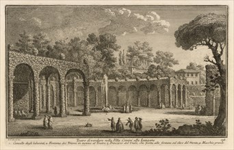 Teatro di verdure nella Villa Corsini alla Lungara, Delle magnificenze di Roma antica e moderna, Vasi, Giuseppe, 1710-1782